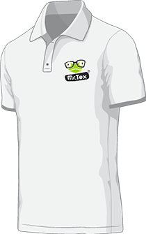 Weißes Shirt mit dem Logo von Mr Tex